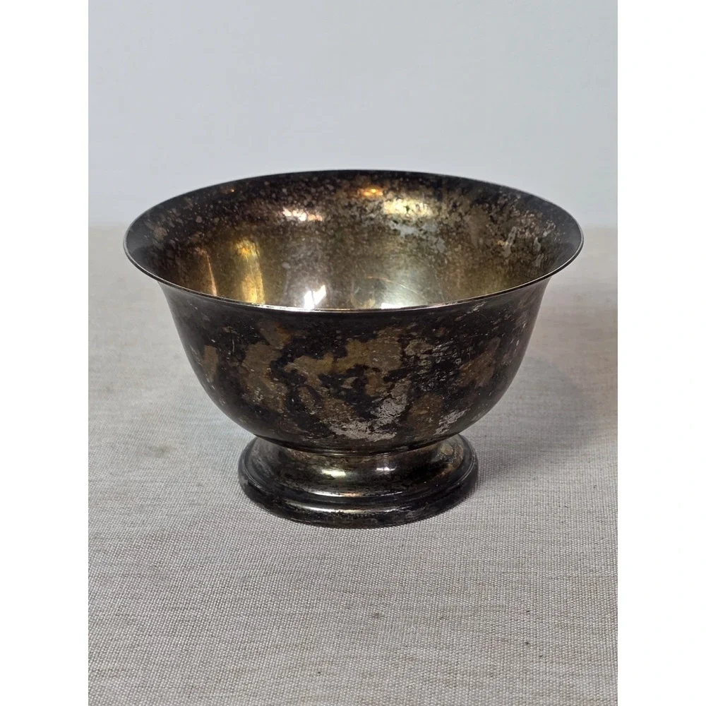 Vintage ACADEMY Silver On Copper 535 Bowl 3.5 X 2.25 
